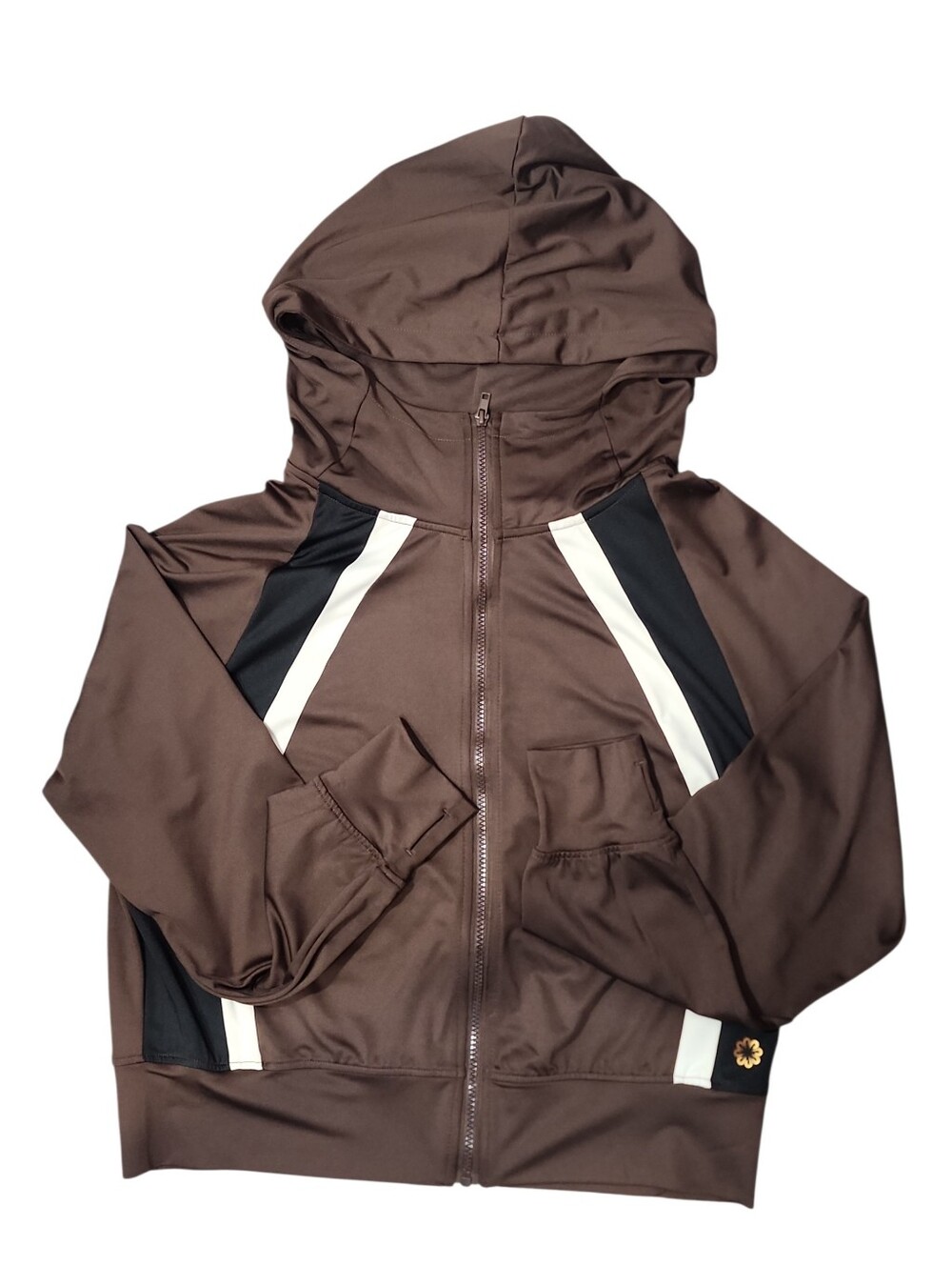 Pro Player Brown Colorblock Bomber Jacket with Black & White Panels. 1x